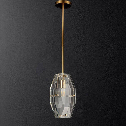 Suspension design LED dorée et plaque verre Luxury