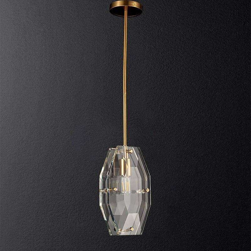 pendant light Gold LED design and luxury glass plate