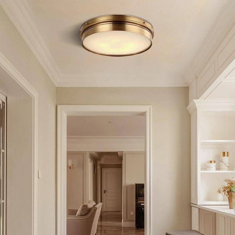 Round LED ceiling lamp in industrial gold metal