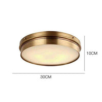 Plafonnier design LED rond en métal doré industriel