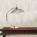 Lampe de bureau LED cuivré avec abat-jour gris