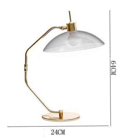 Lampe de bureau LED cuivré avec abat-jour gris - vue 4 sur 4