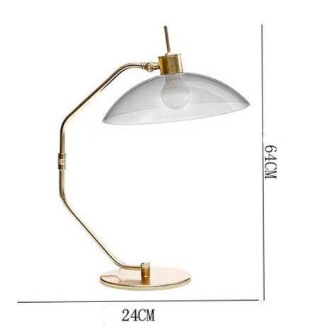 Copper LED desk lamp with lampshade grey
