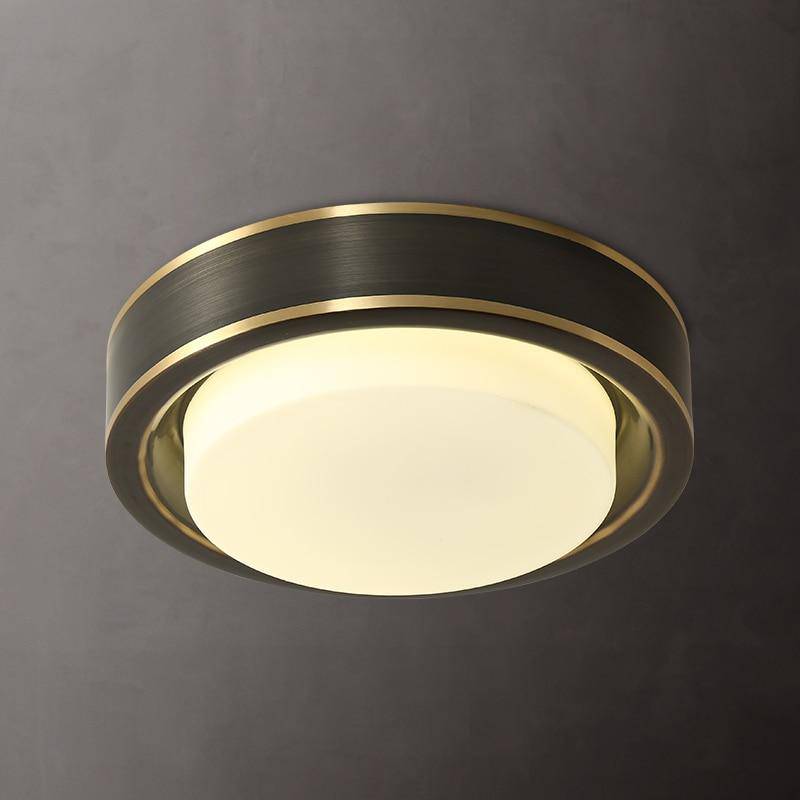 Round LED ceiling lamp with retro gold edges
