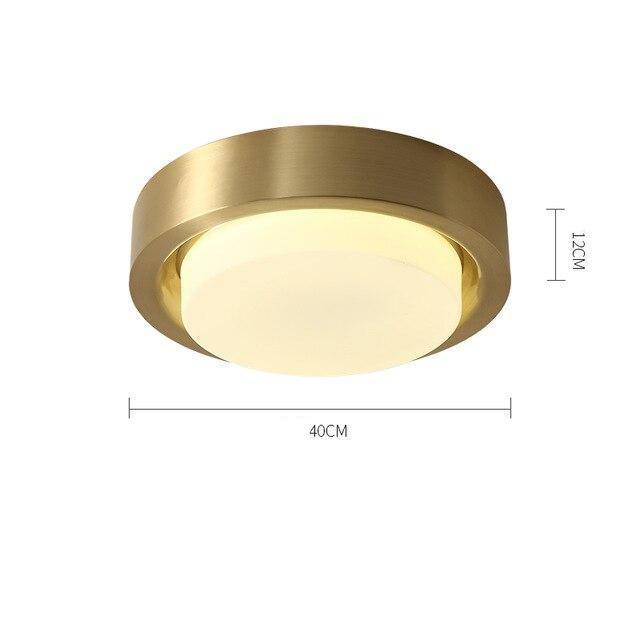 Plafonnier design LED rond aux bords rétro dorés