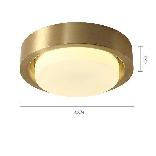 Lámpara de techo design LED redonda con bordes dorados retro