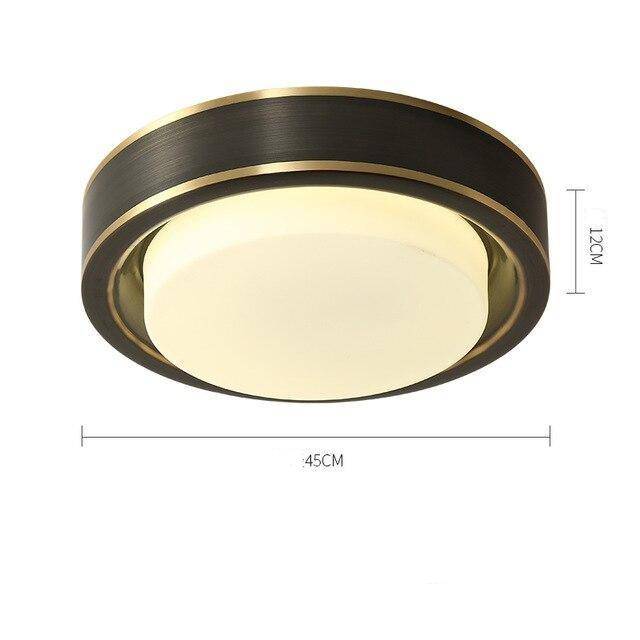 Plafonnier design LED rond aux bords rétro dorés - vue 7 sur 8