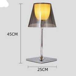 Modern LED table lamp with lampshade in Art coloured glass