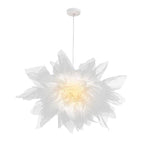 Suspension design LED avec fleur en tissu
