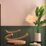 Suspension design LED avec fleur en tissu