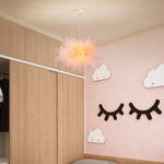 Suspension design LED avec fleur en tissu