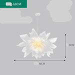 Suspension design LED avec fleur en tissu