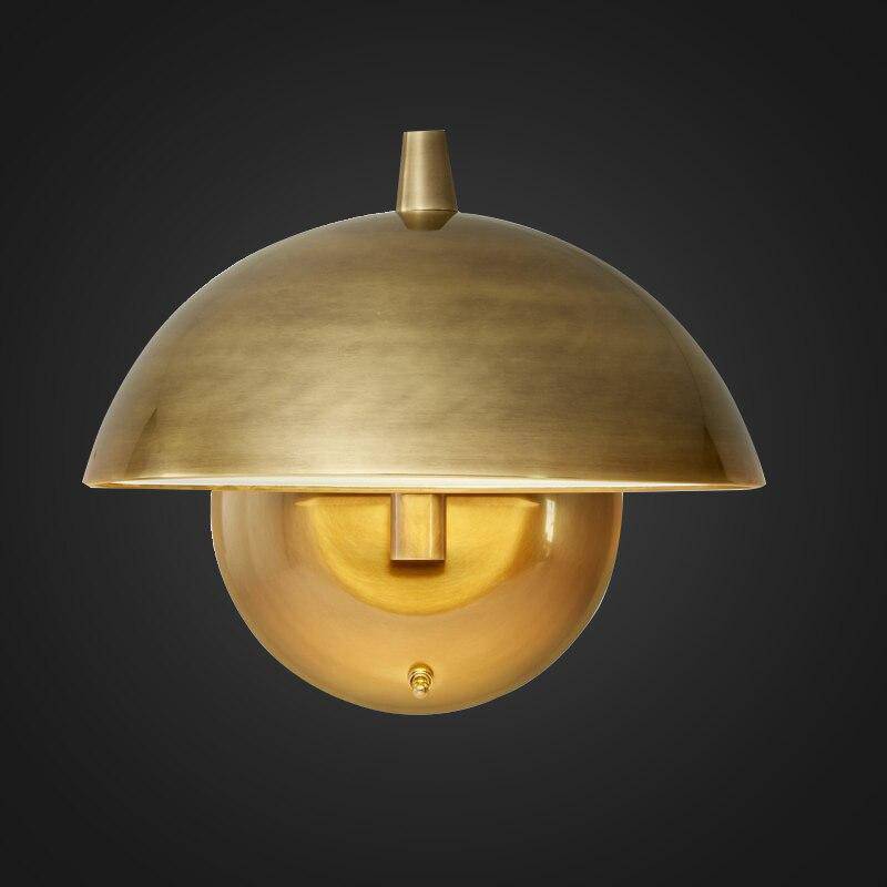 wall lamp LED design gold wall lamp with lampshade rounded Mushroom style