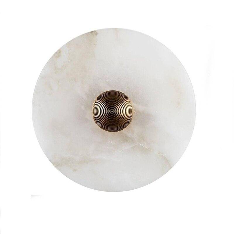 Lámpara de pared design LED con disco de mármol blanco