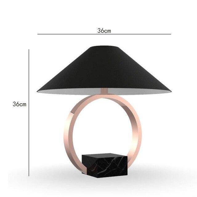 LED design table lamp with metal circle and lampshade glass Luxury