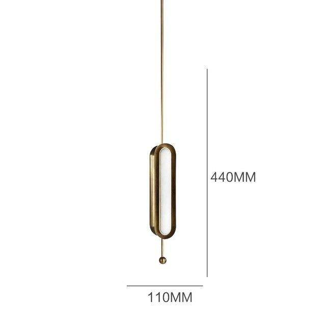 Suspension design LED avec double base dorée arrondie style Luxury