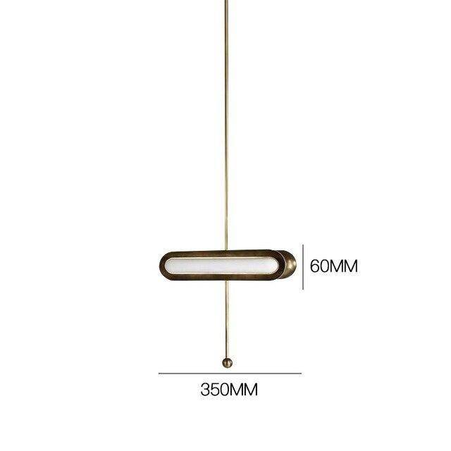 Suspension design LED avec double base dorée arrondie style Luxury