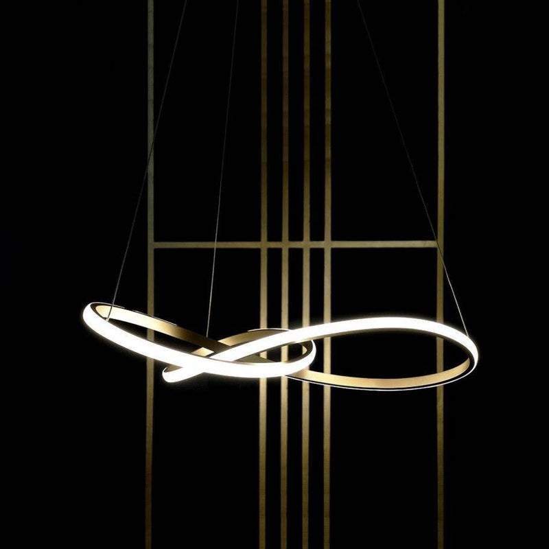 Suspension design LED avec anneau doré entrelacé Creative