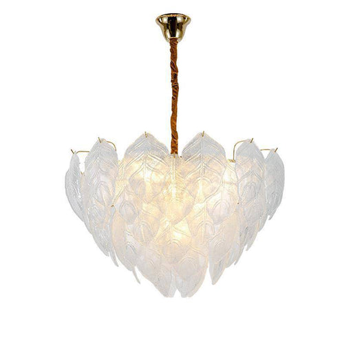 pendant light modern LED light with imitation feathers in glass