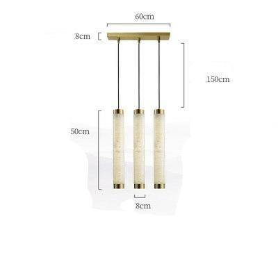 Suspension design LED en marbre avec bords dorés - vue 6 sur 9