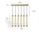 Suspension design LED en marbre avec bords dorés