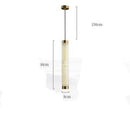 Suspension design LED en marbre avec bords dorés