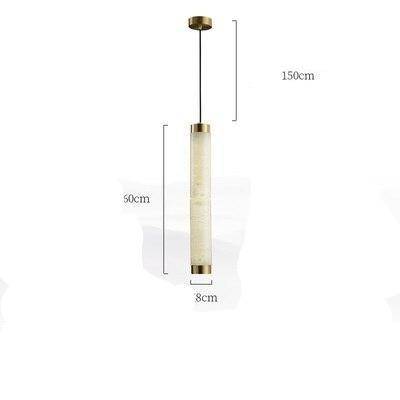 Suspension design LED en marbre avec bords dorés - vue 9 sur 9