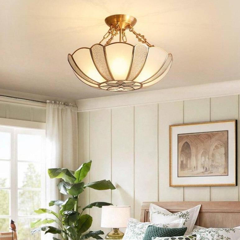 pendant light gold LED backlight with lampshade glass