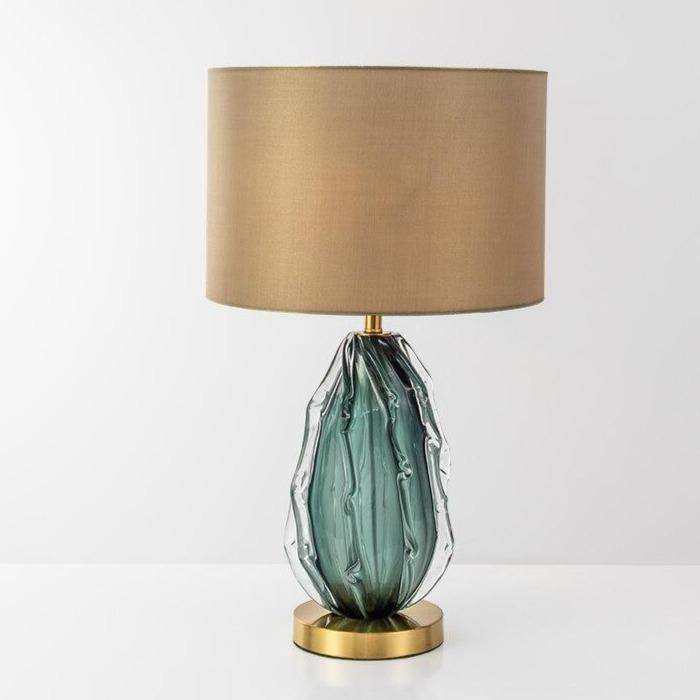 LED glass table lamp with lampshade