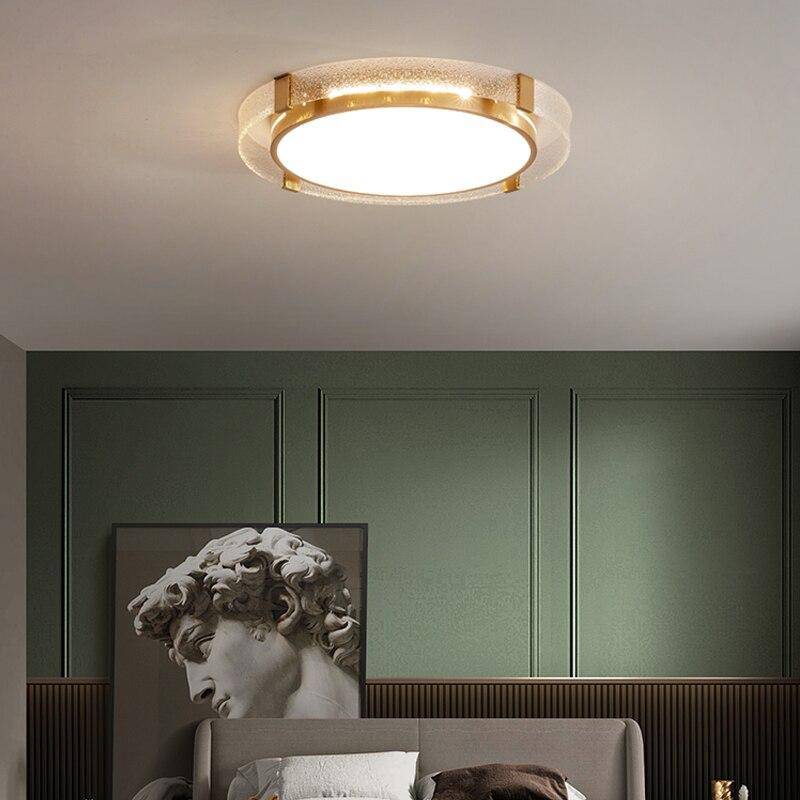 Plafonnier moderne LED avec cercles dorés Luxury