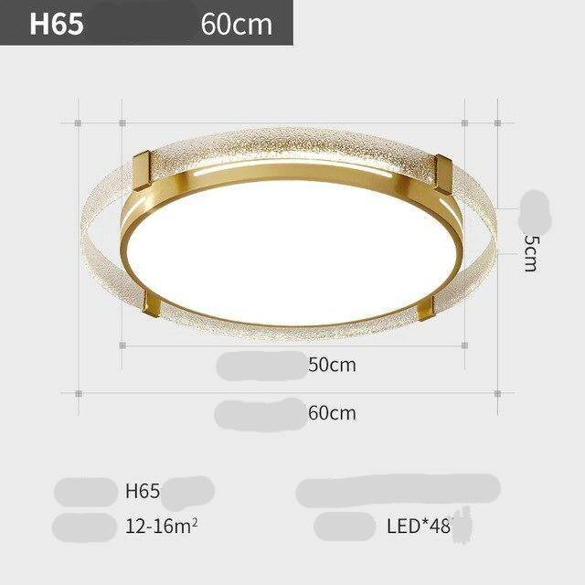 Plafonnier moderne LED avec cercles dorés Luxury