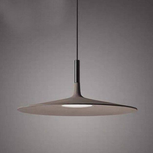 Suspension design LED avec abat-jour chapeau en ciment gris