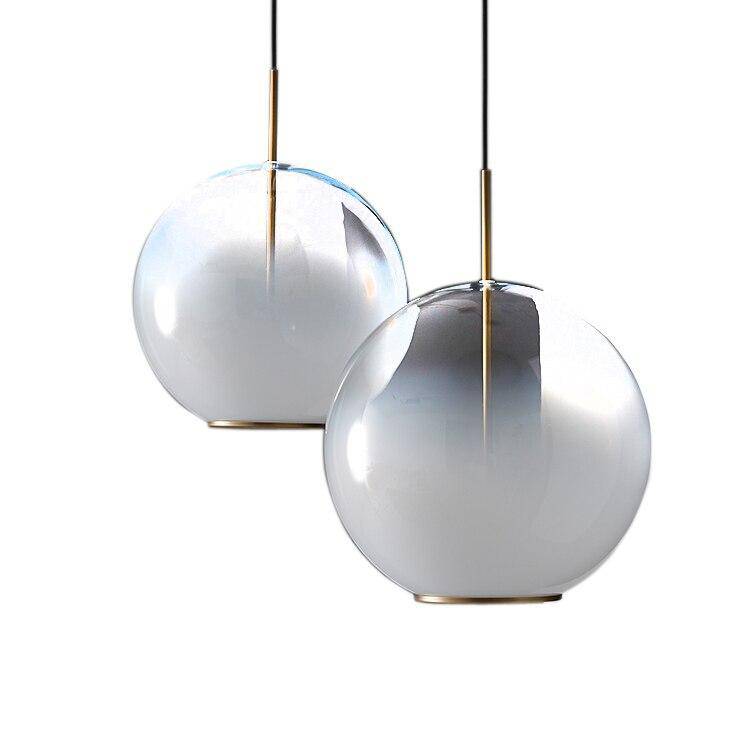 Suspension moderne LED en boule de verre blanc Nordic - vue 3 sur 3
