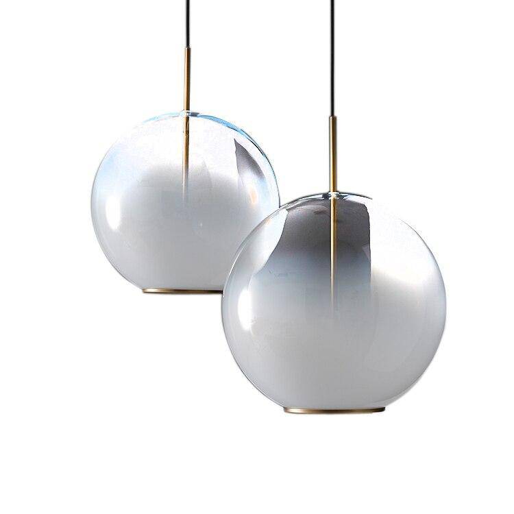 Suspension moderne LED en boule de verre blanc Nordic