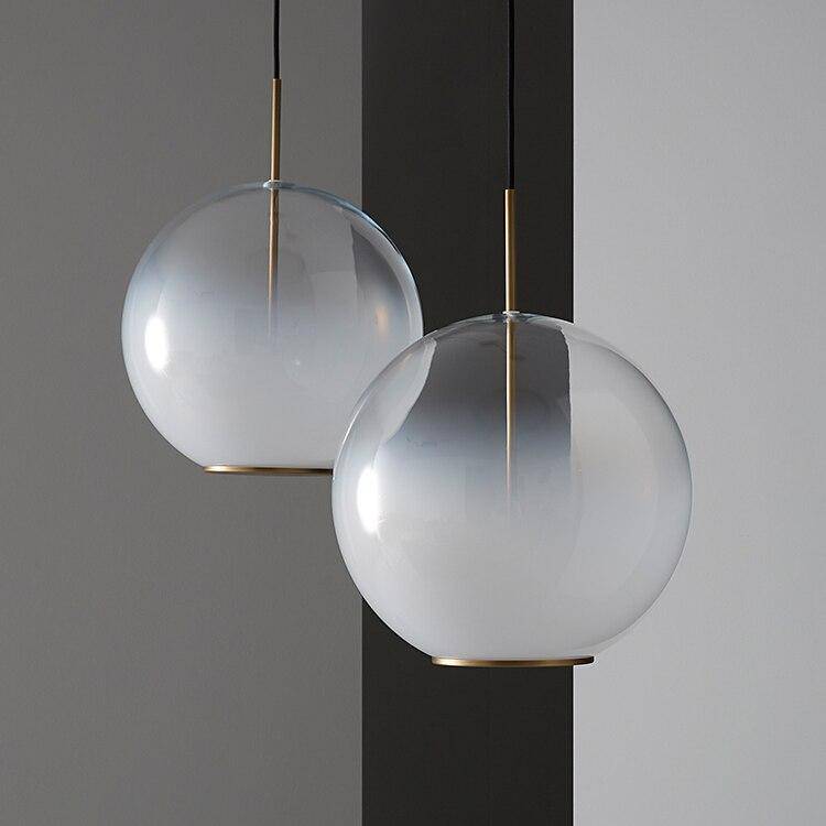 pendant light modern LED glass ball Nordic white