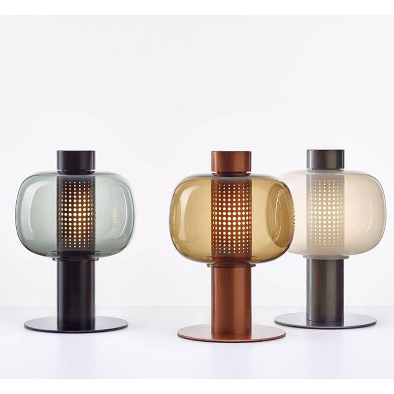 Lampe à poser moderne LED avec abat-jour en verre coloré Luxury