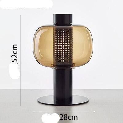 Modern LED table lamp with lampshade in coloured glass Luxury