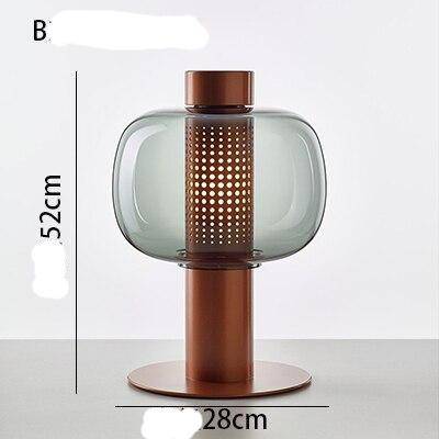 Moderna lámpara de mesa LED con pantalla de cristal de colores Lujo