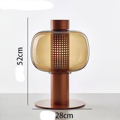 Moderna lámpara de mesa LED con pantalla de cristal de colores Lujo