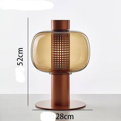 Modern LED table lamp with lampshade in coloured glass Luxury