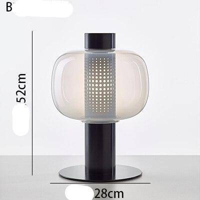 Modern LED table lamp with lampshade in coloured glass Luxury