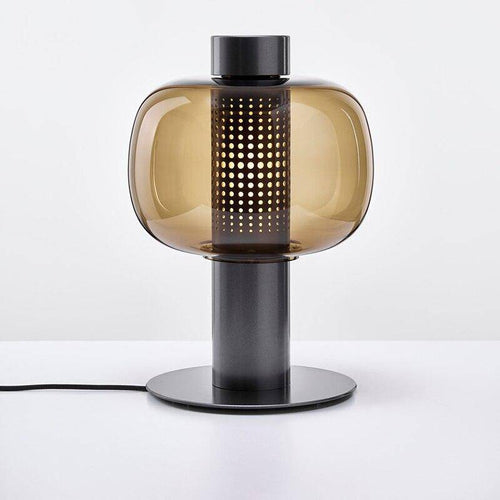 Modern LED table lamp with lampshade in coloured glass Luxury