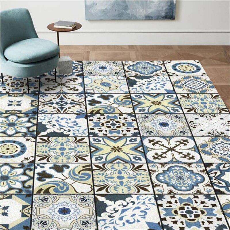 Tapis rectangle vintage aux motifs colorés Mats