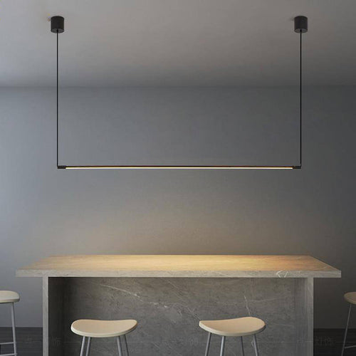 Suspension design à LED en tube métal noir style Loft Light - vue 3 sur 6