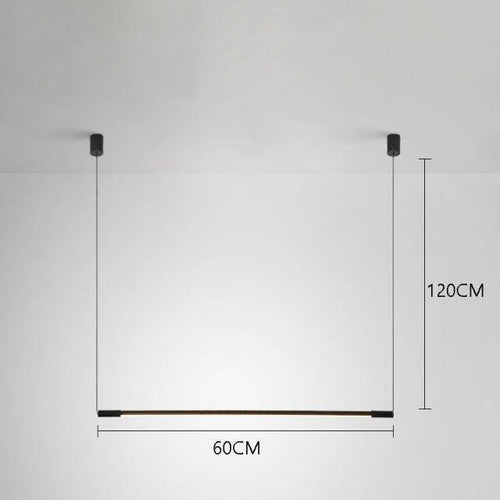 Suspension design à LED en tube métal noir style Loft Light - vue 6 sur 6