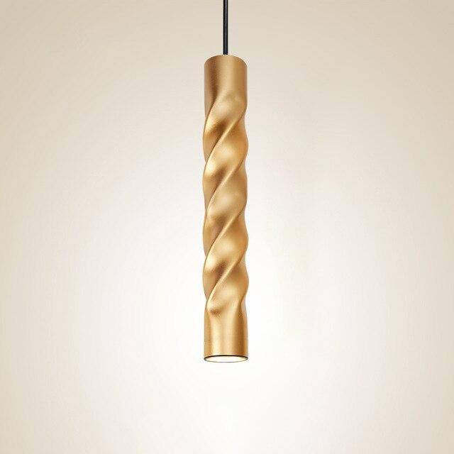 Suspension LED design cylindrique en spirale Pipe