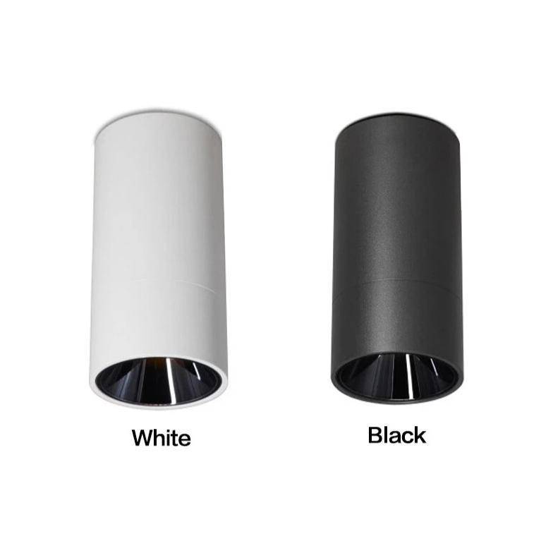Spot en cylindre moderne à LED noir ou blanc