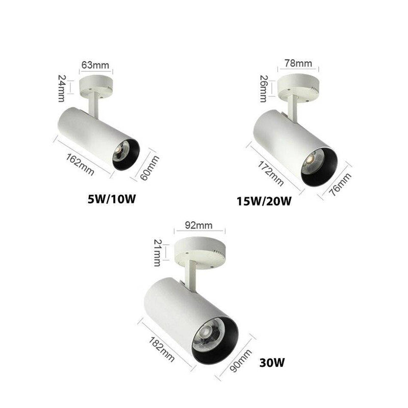 Spot moderne LED cylindre en aluminium Loft