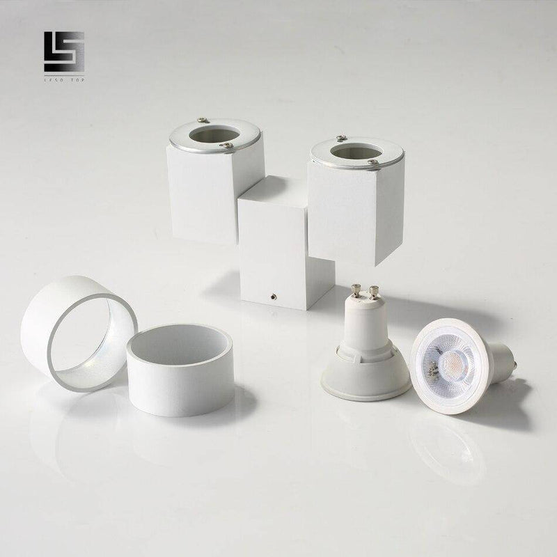 Spot moderne avec double LED en aluminium blanc