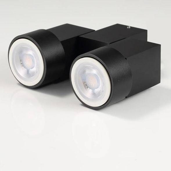 Spotlight modern with double LED in white aluminium